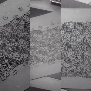 古典柄 楓桜模様③ 3rd step